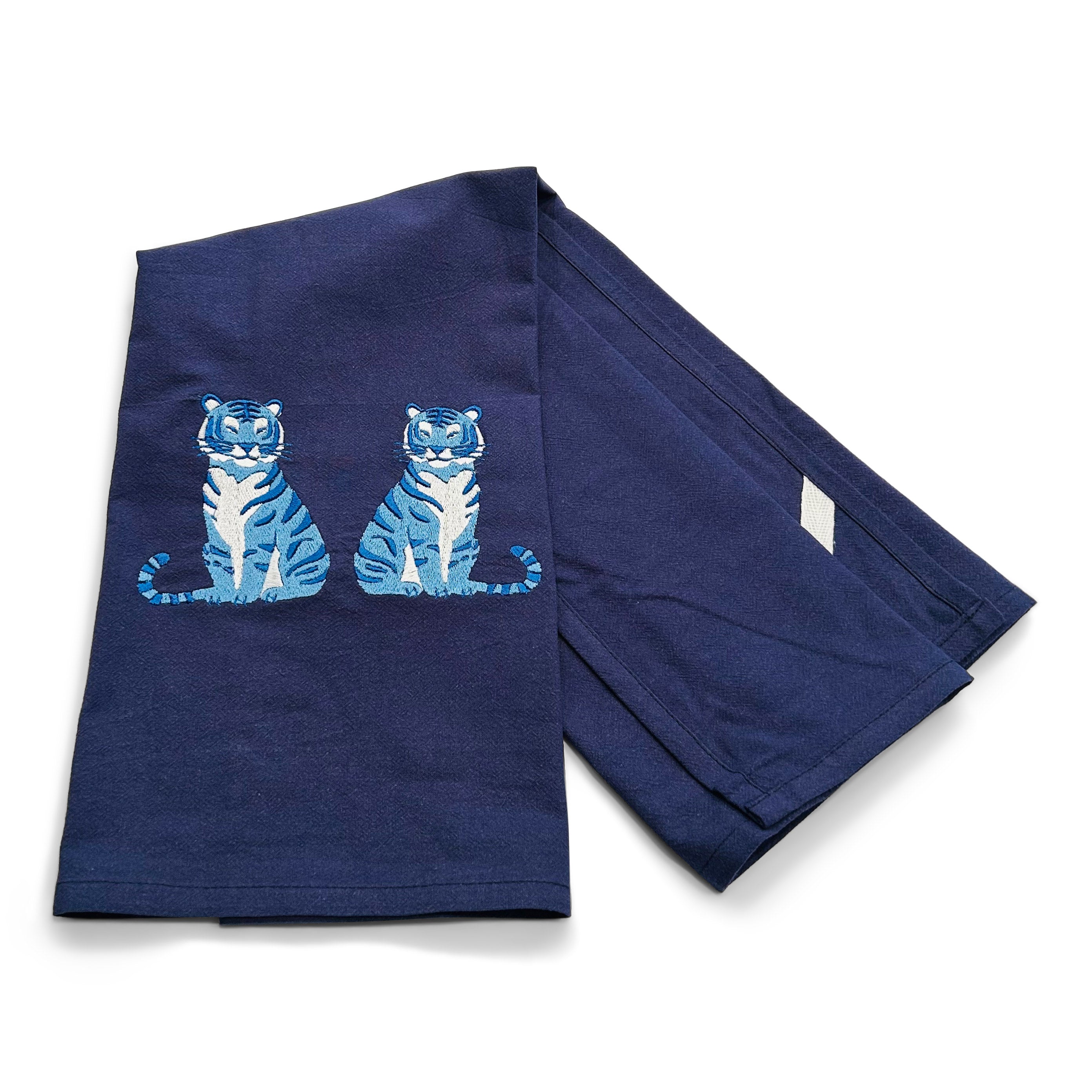 Mirrored Tigers on navy