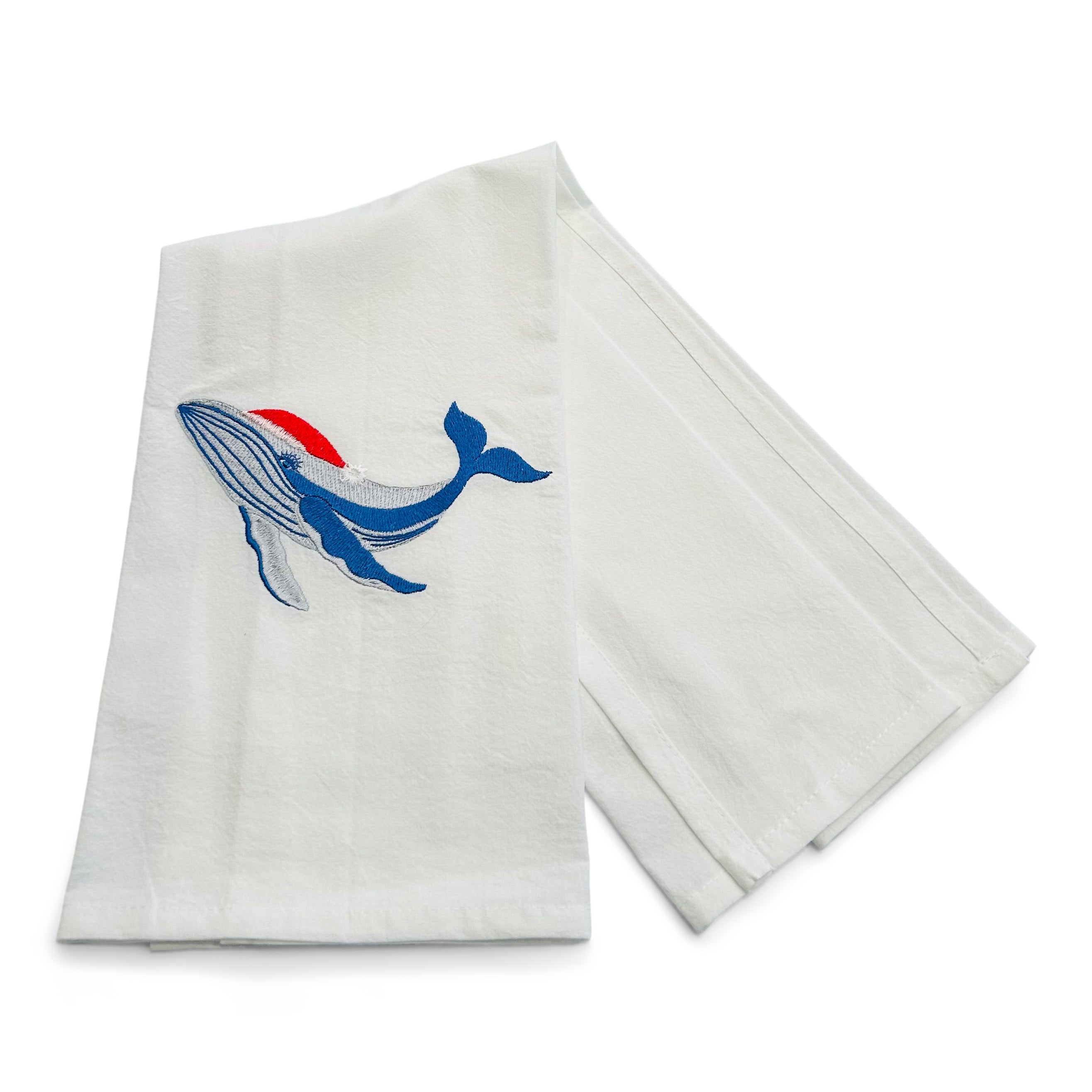 Blue Whale in Holiday Hat