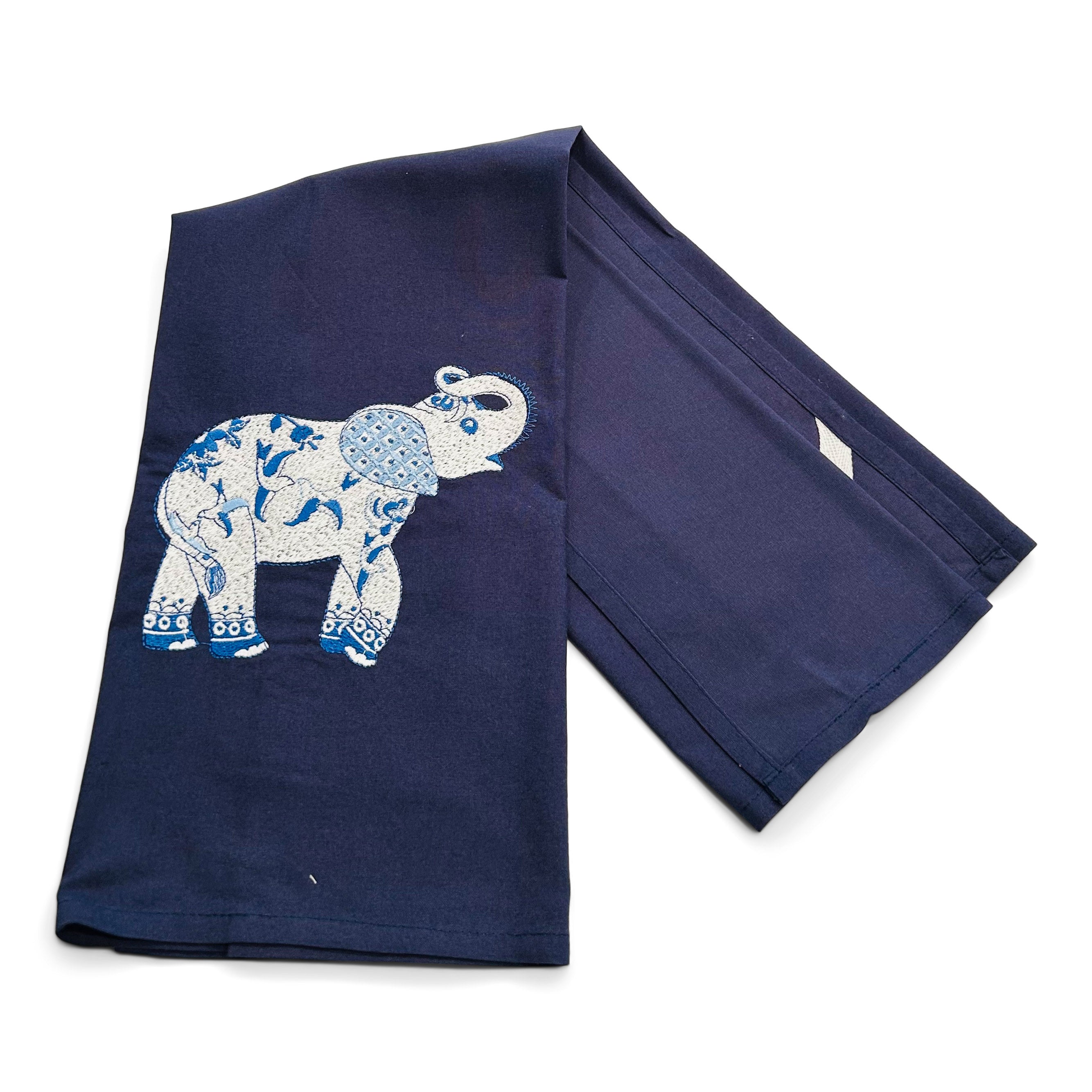 Chinoiserie Elephant on navy