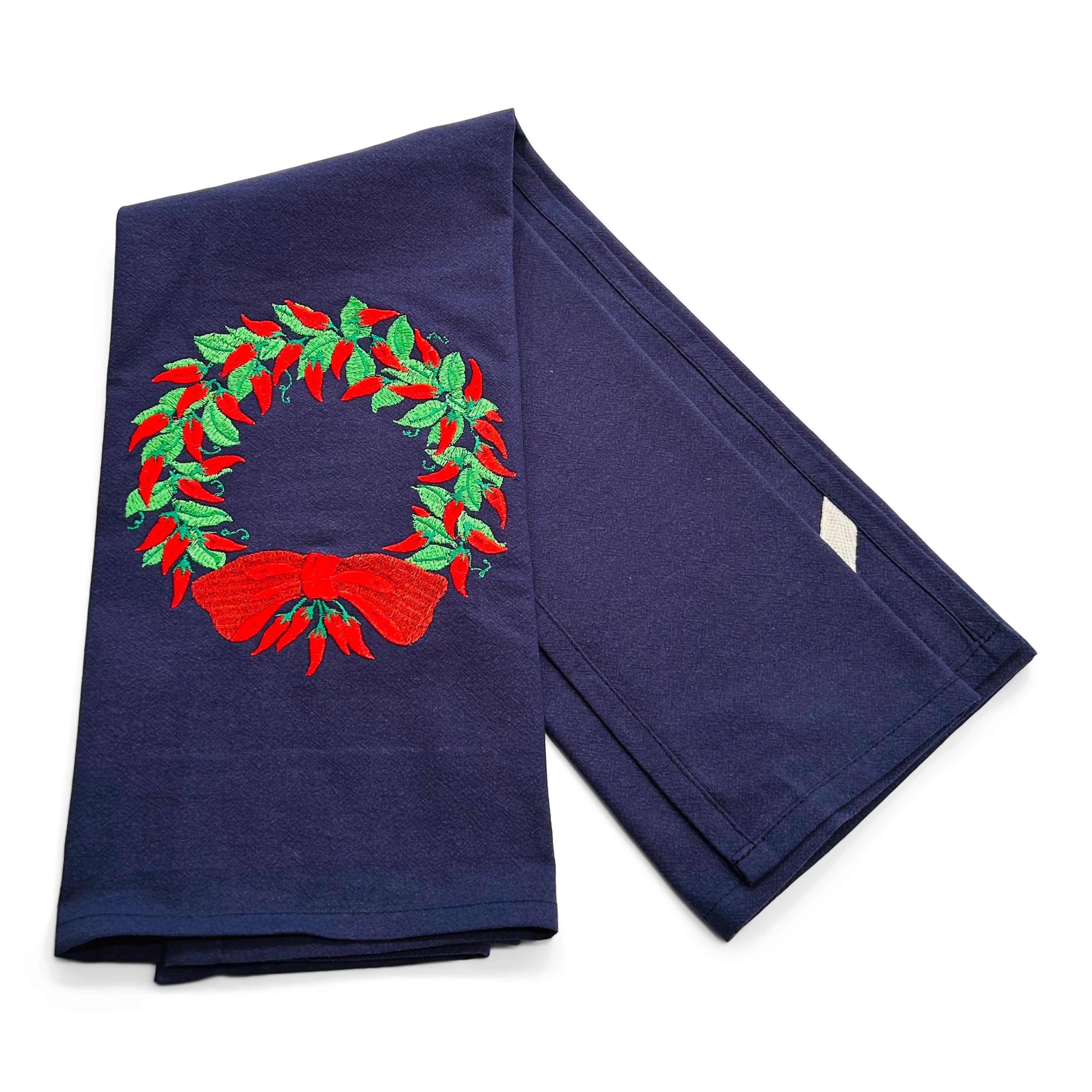 Chili Pepper Wreath on navy