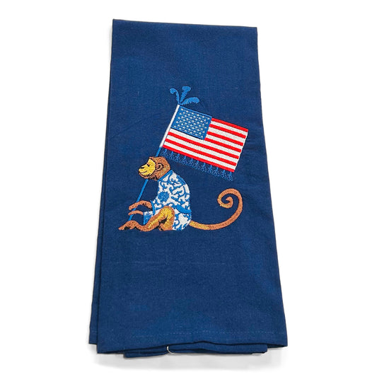 Chinoserie Monkey with American Flag