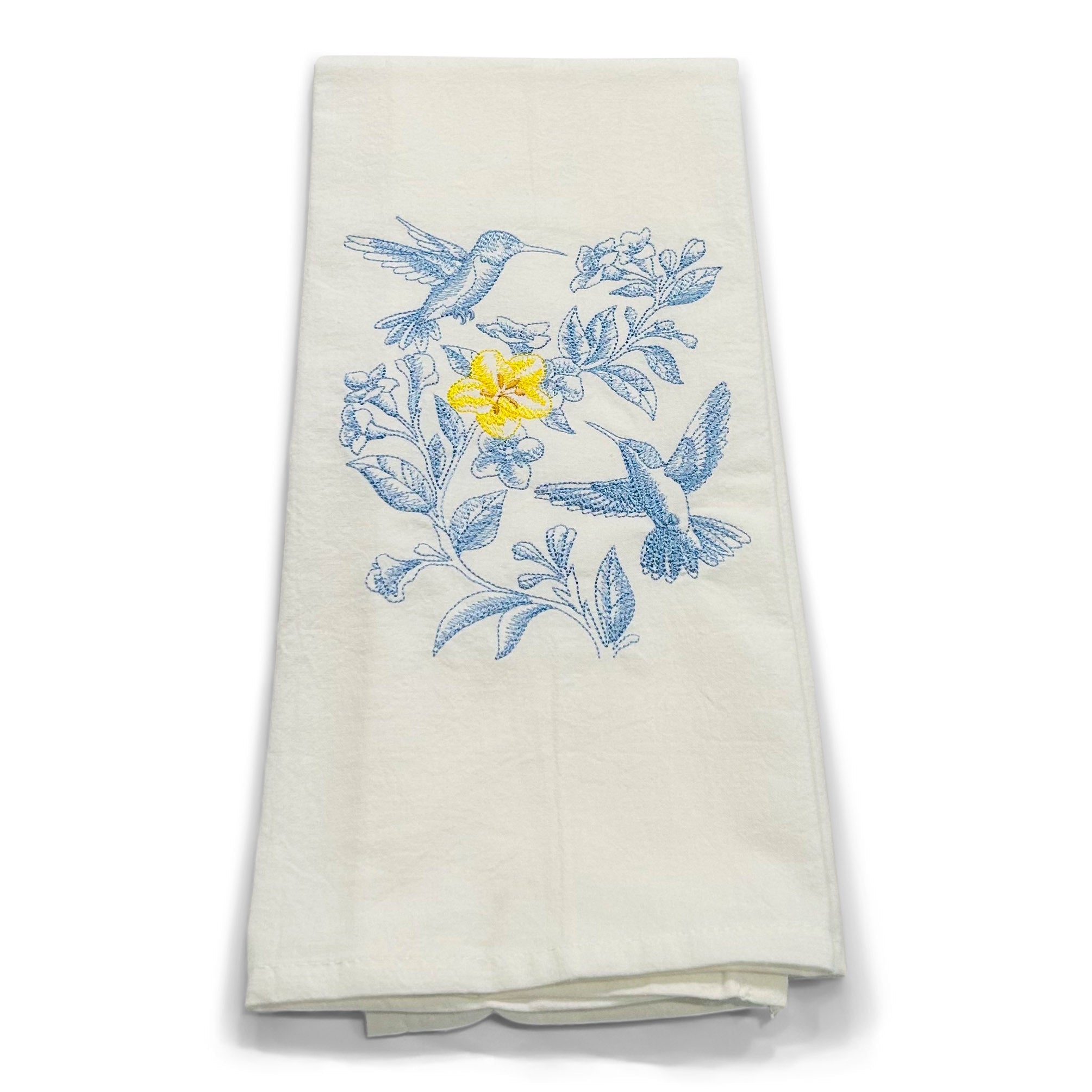 Toile Hummingbird Spring Dish Towel