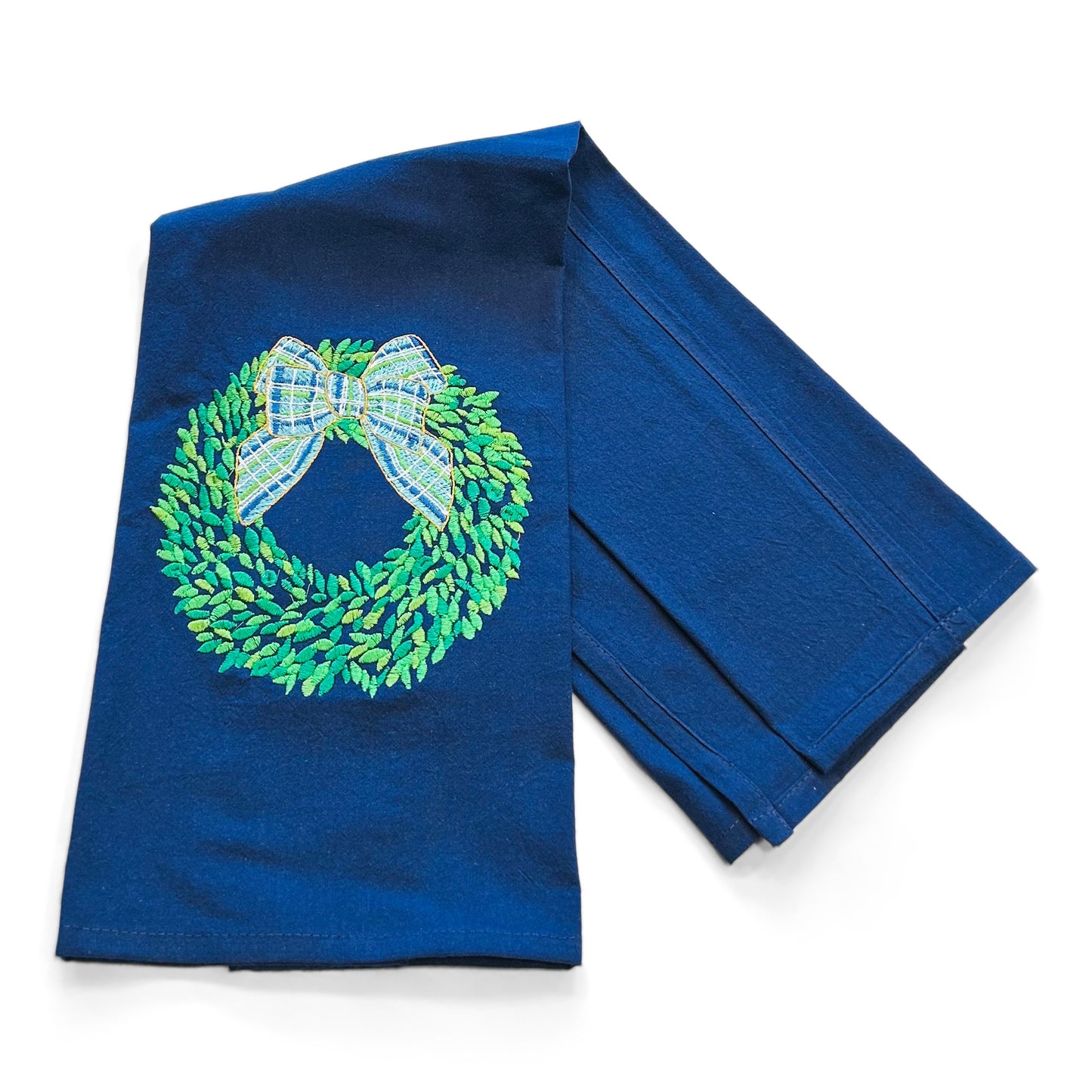 Boxwood Wreath with Blue Bow