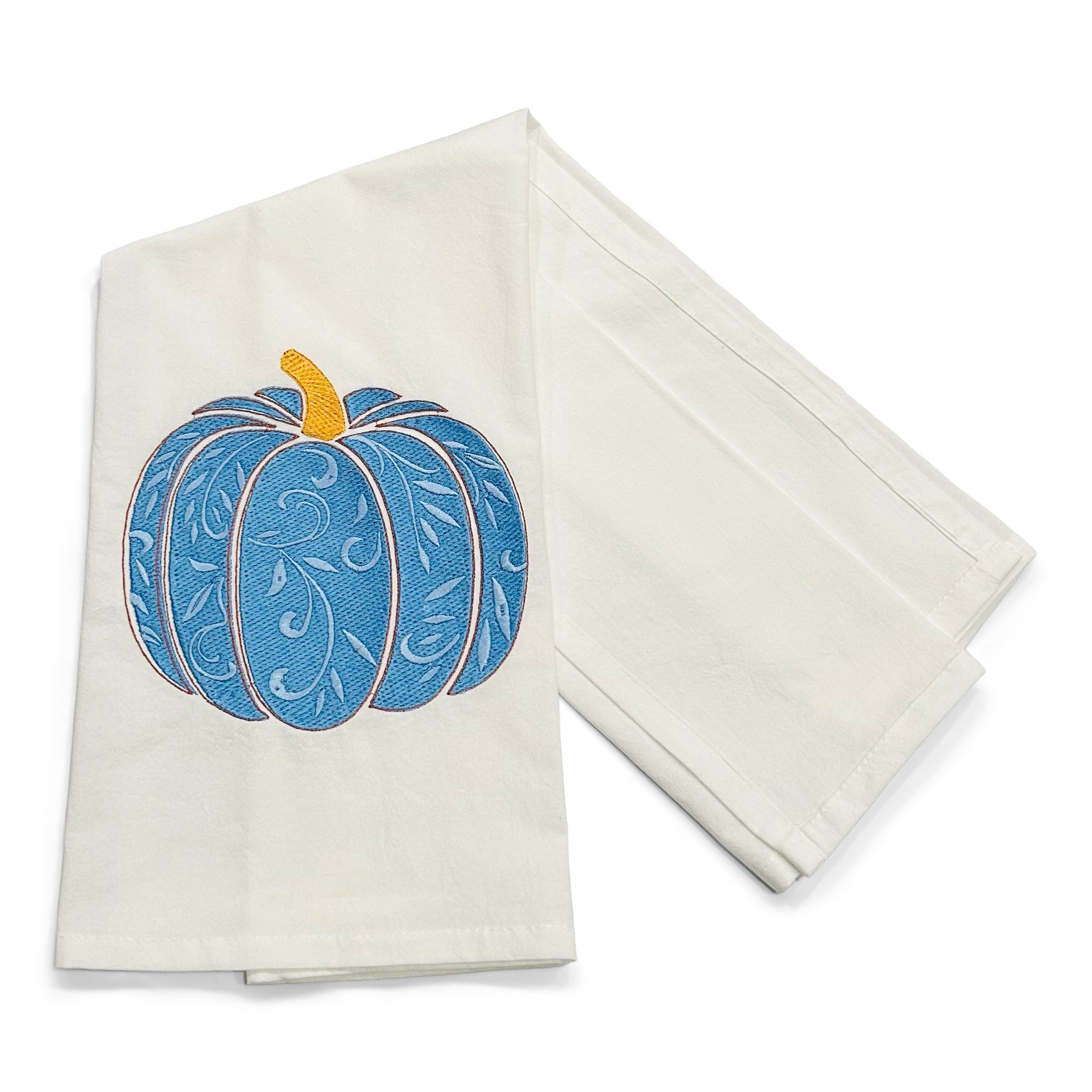 Blue Pumpkin with Filigree Accents