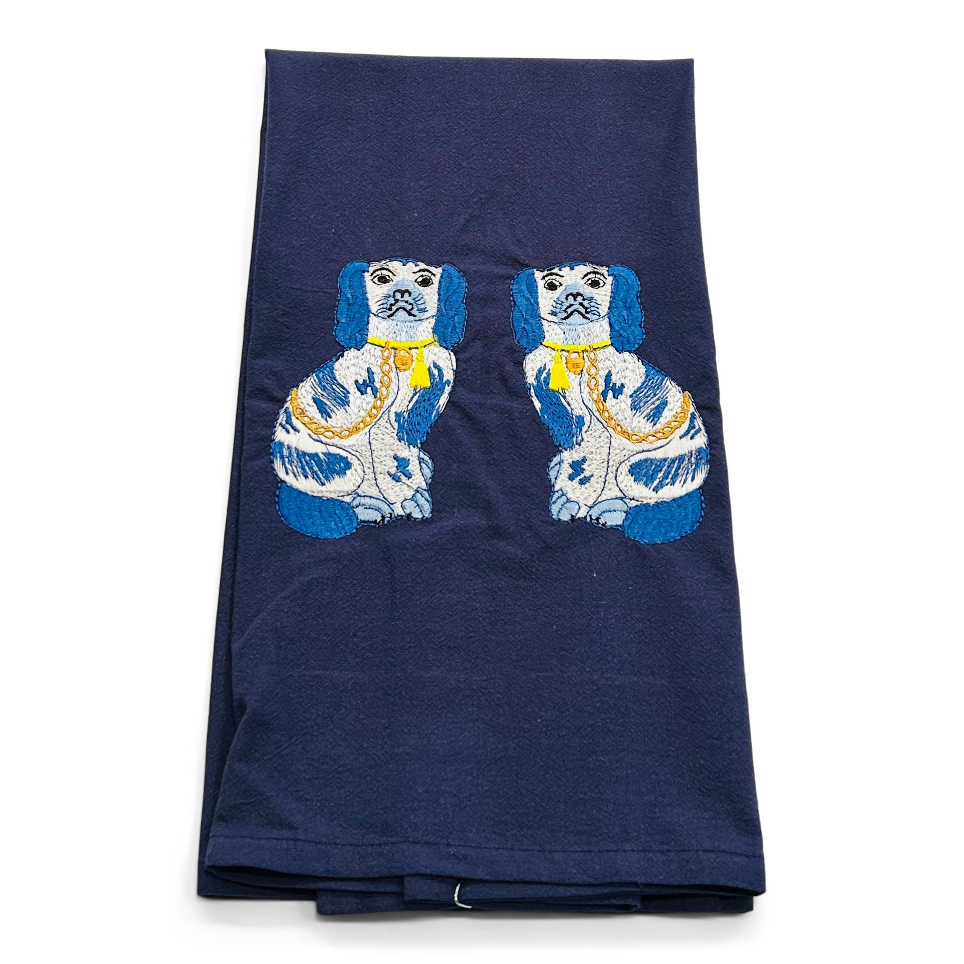Blue Staffordshire Dogs on navy