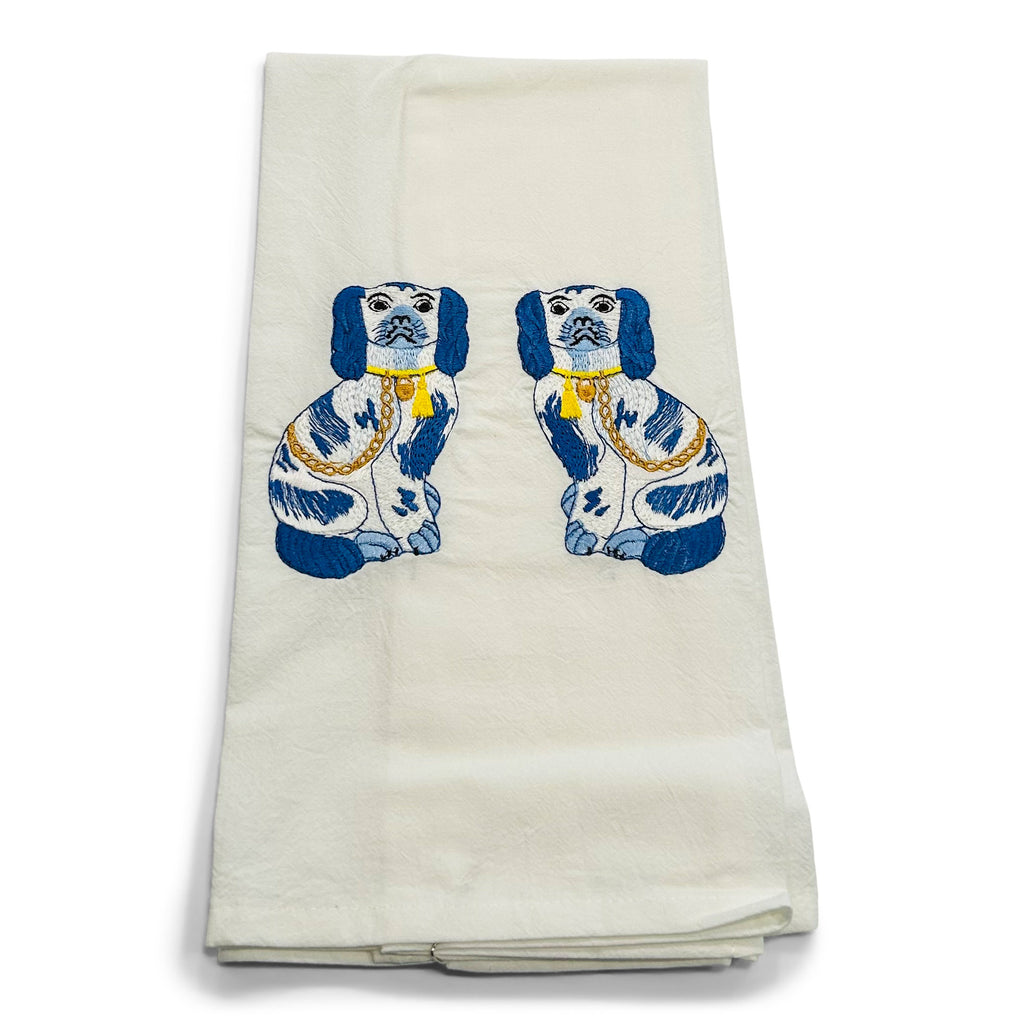 Blue Staffordshire Dogs on white