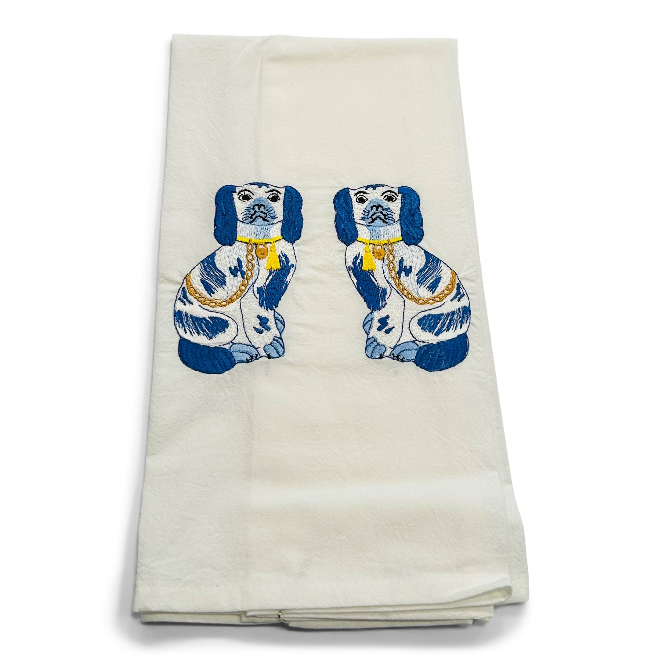 Blue Staffordshire Dogs on white