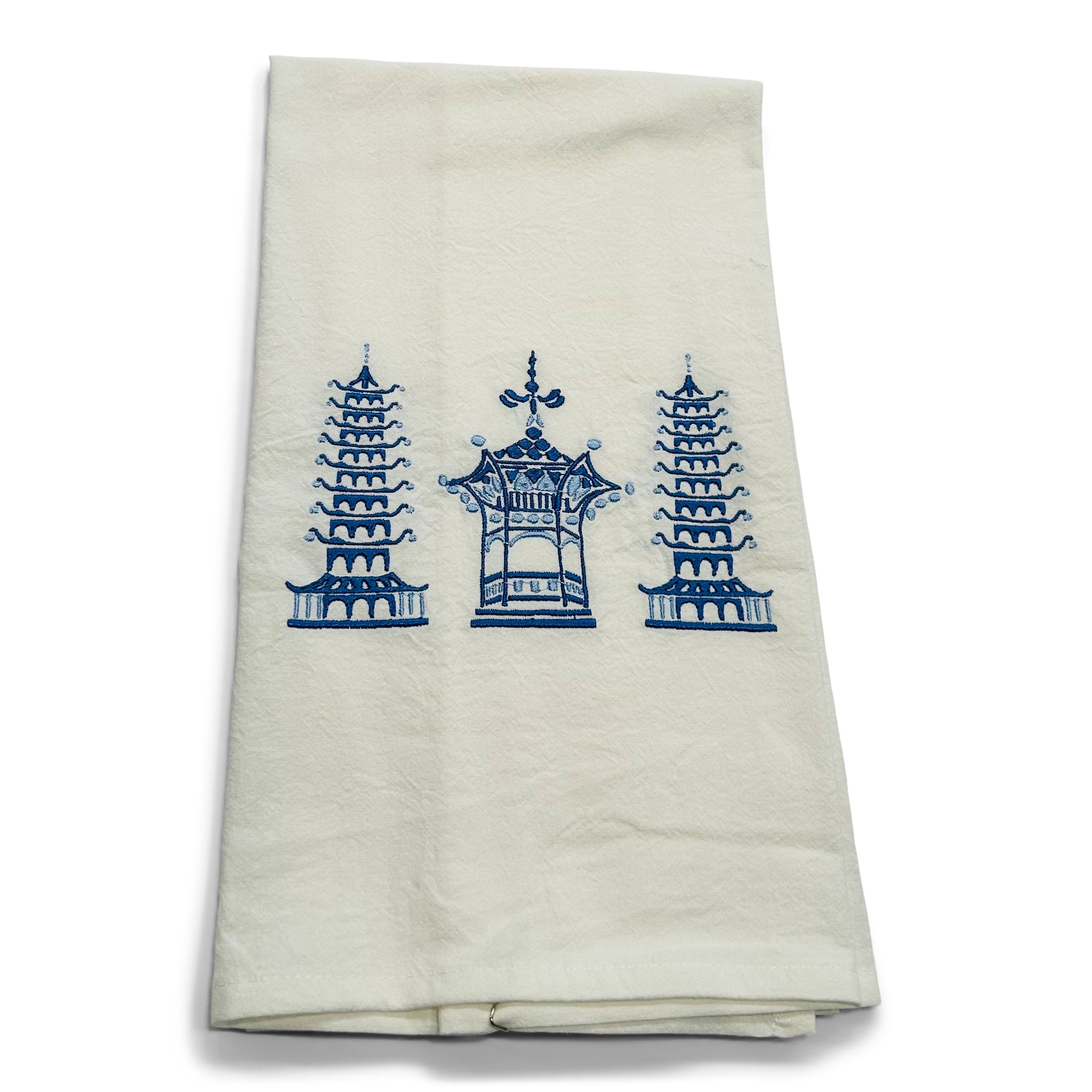 Trio Pagodas Traditional Colors on white