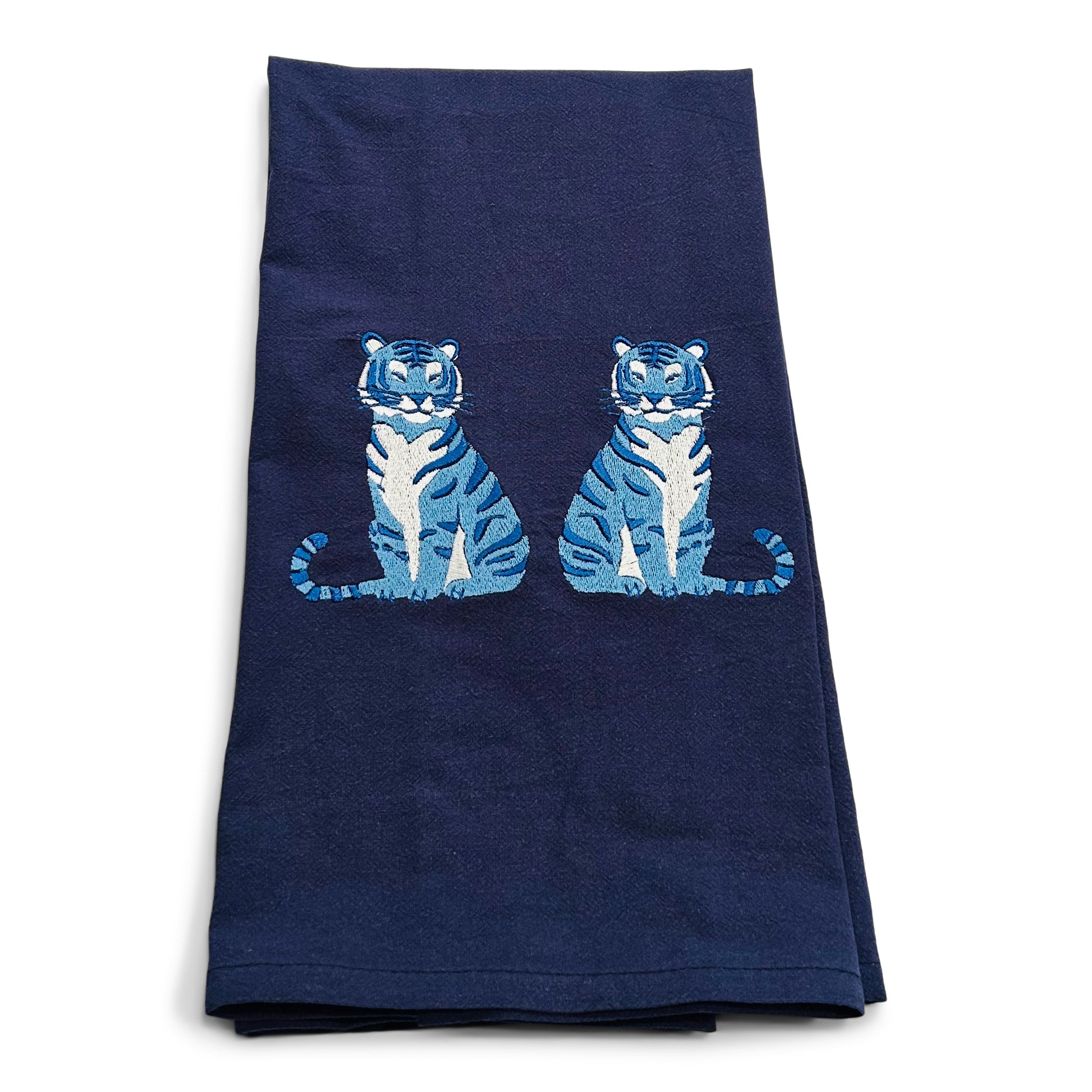 Mirrored Tigers on navy