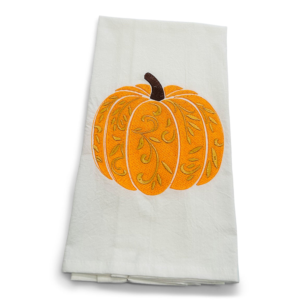 Orange Pumpkin with Gold Accents