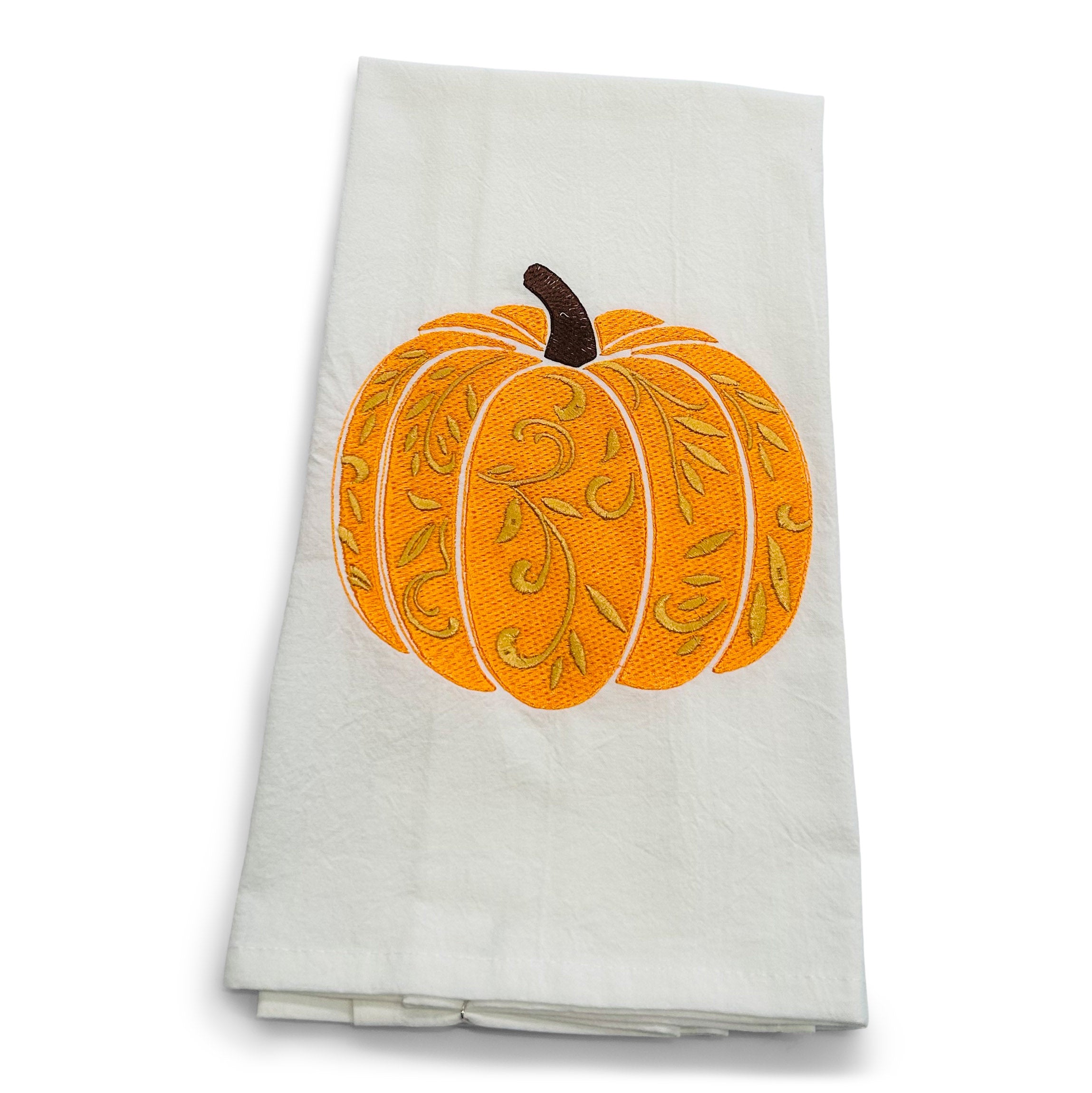 Orange Pumpkin with Gold Accents
