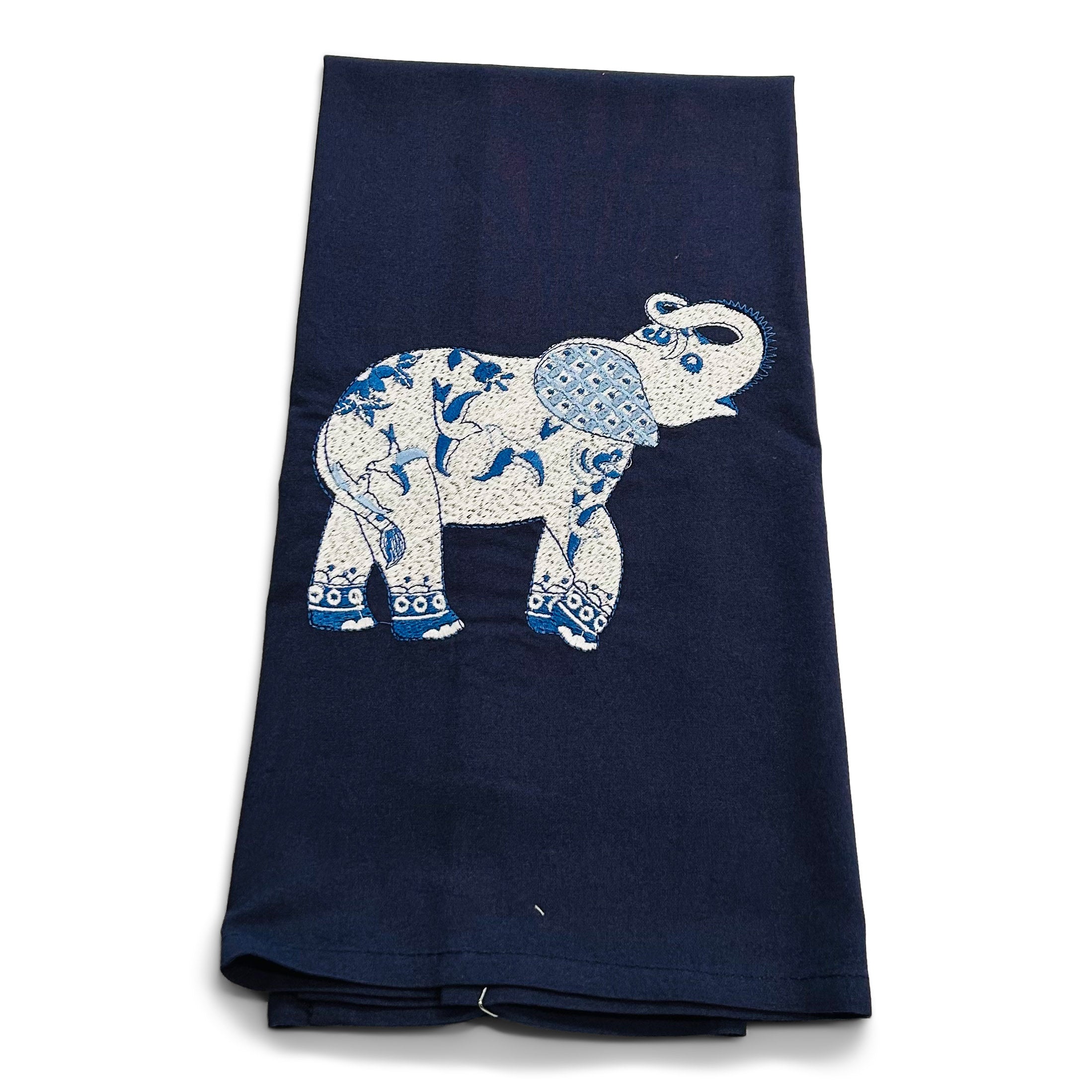 Chinoiserie Elephant on navy