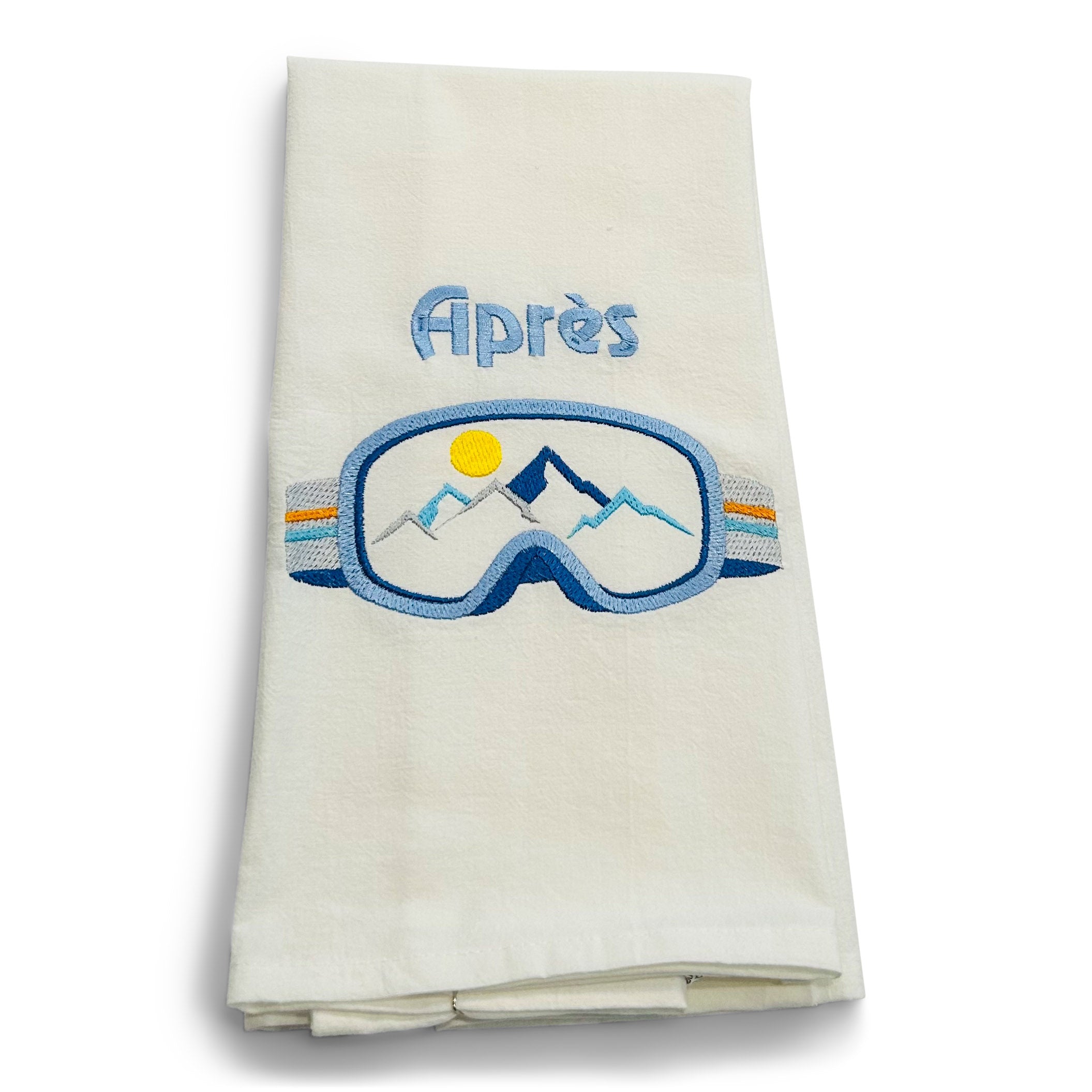 Apres in Blue on white