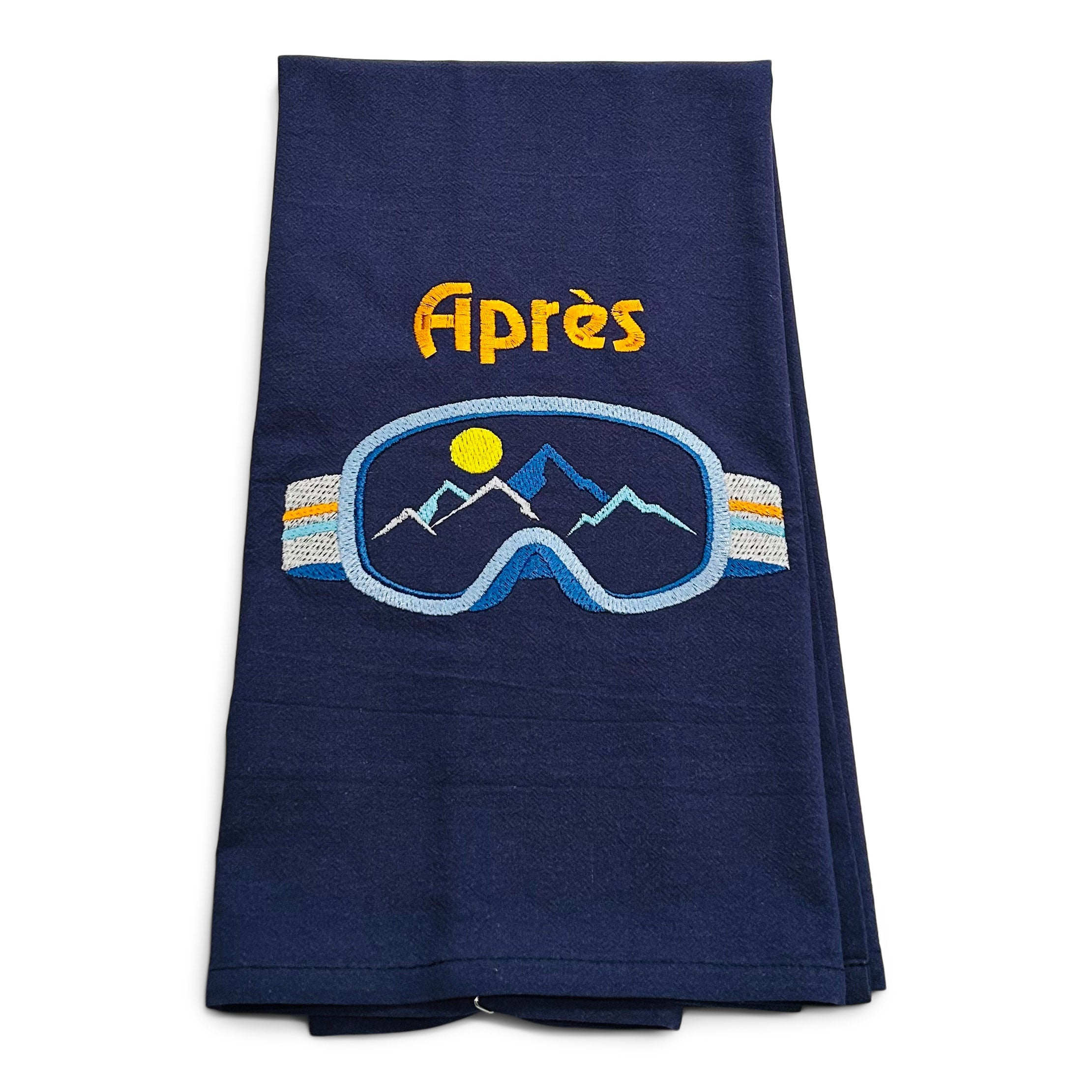Apres in Orange on navy