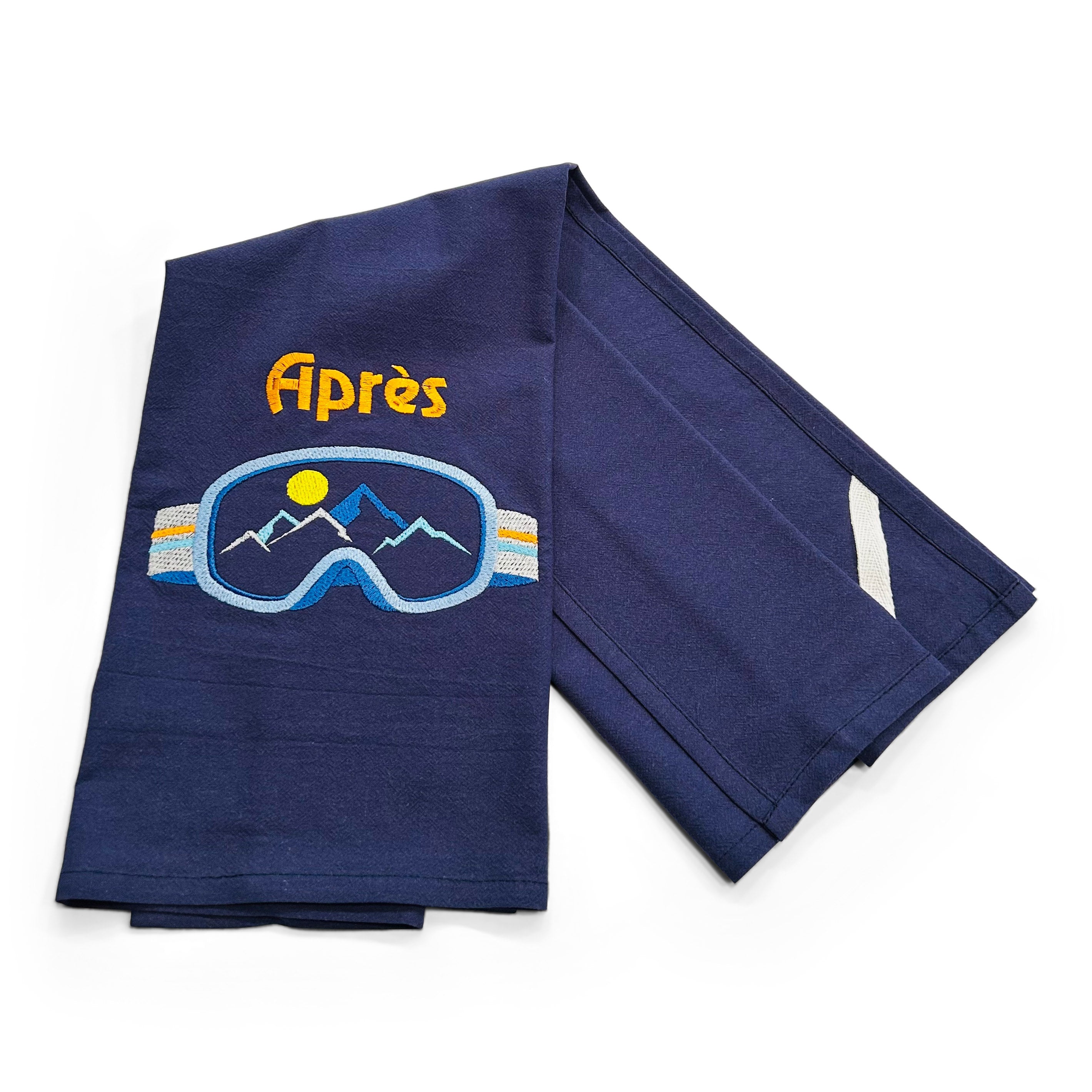 Apres in Orange on navy