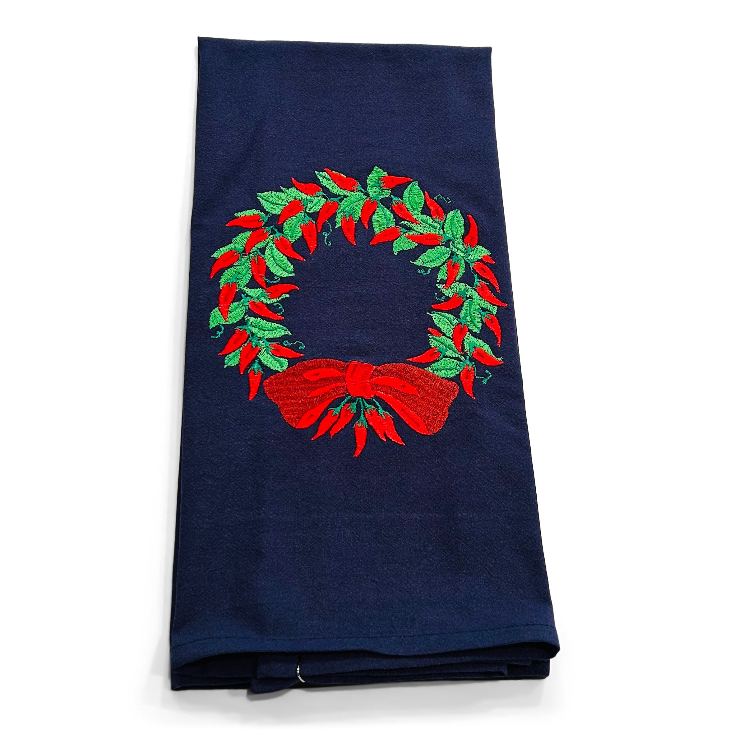 Chili Pepper Wreath on navy