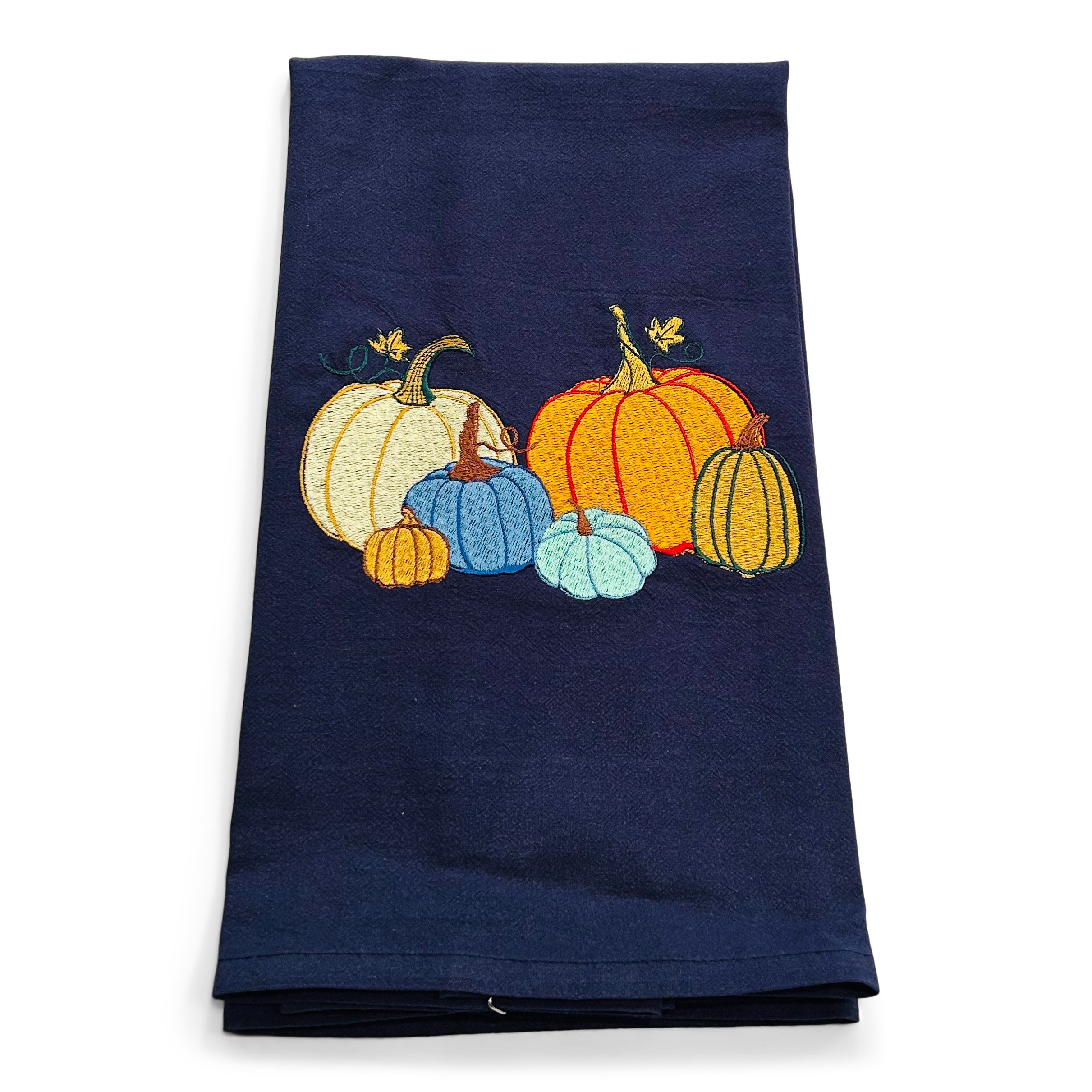 Classic Autumn Pumpkins on navy