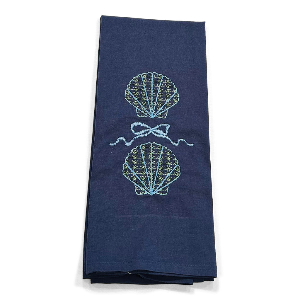 Twin Shells with Laura Ashley Bow on navy