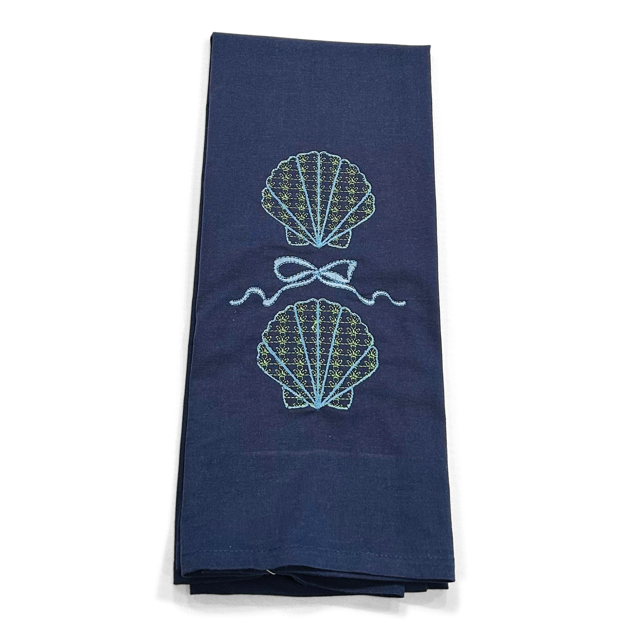 Twin Shells with Laura Ashley Bow on navy