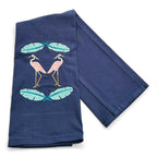 Herons with Palm Fronds on navy