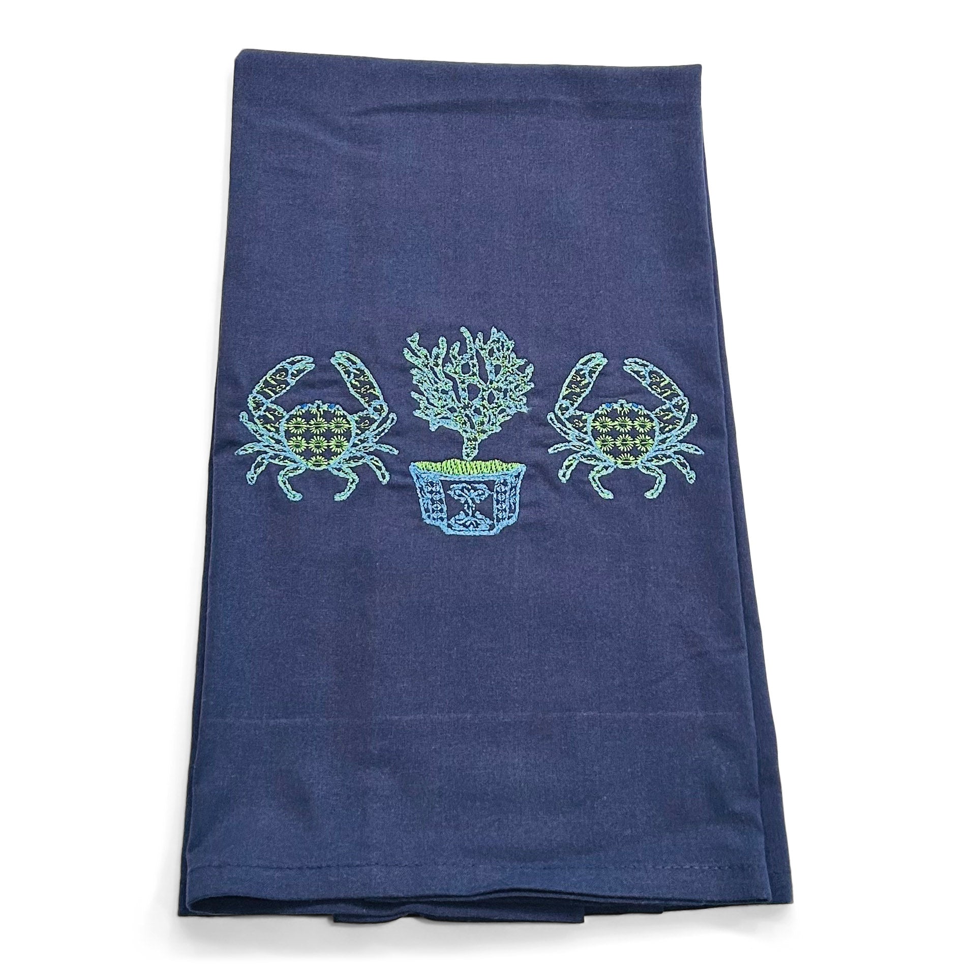 Crabs and Coral Planter on navy