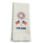 1776 American Flags with Patriotic Fireworks - on white