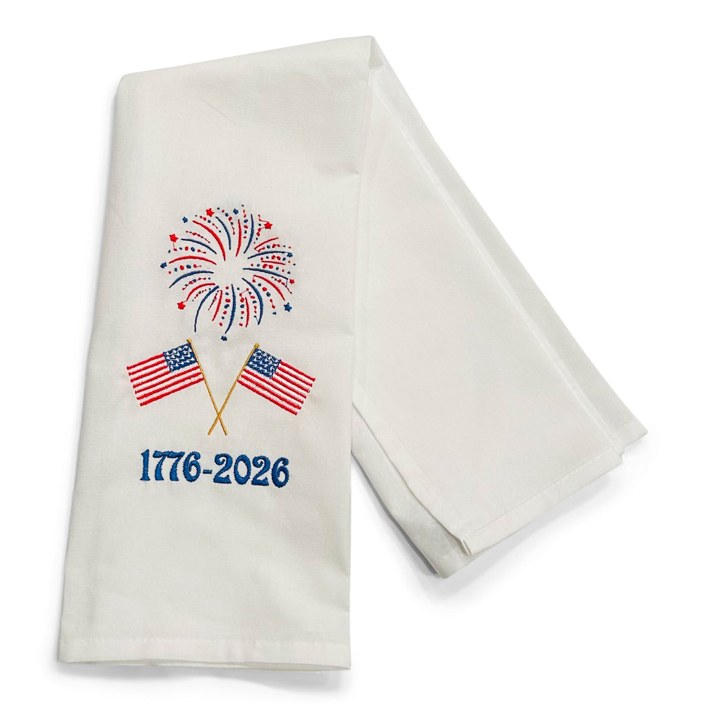 1776 American Flags with Patriotic Fireworks - on white