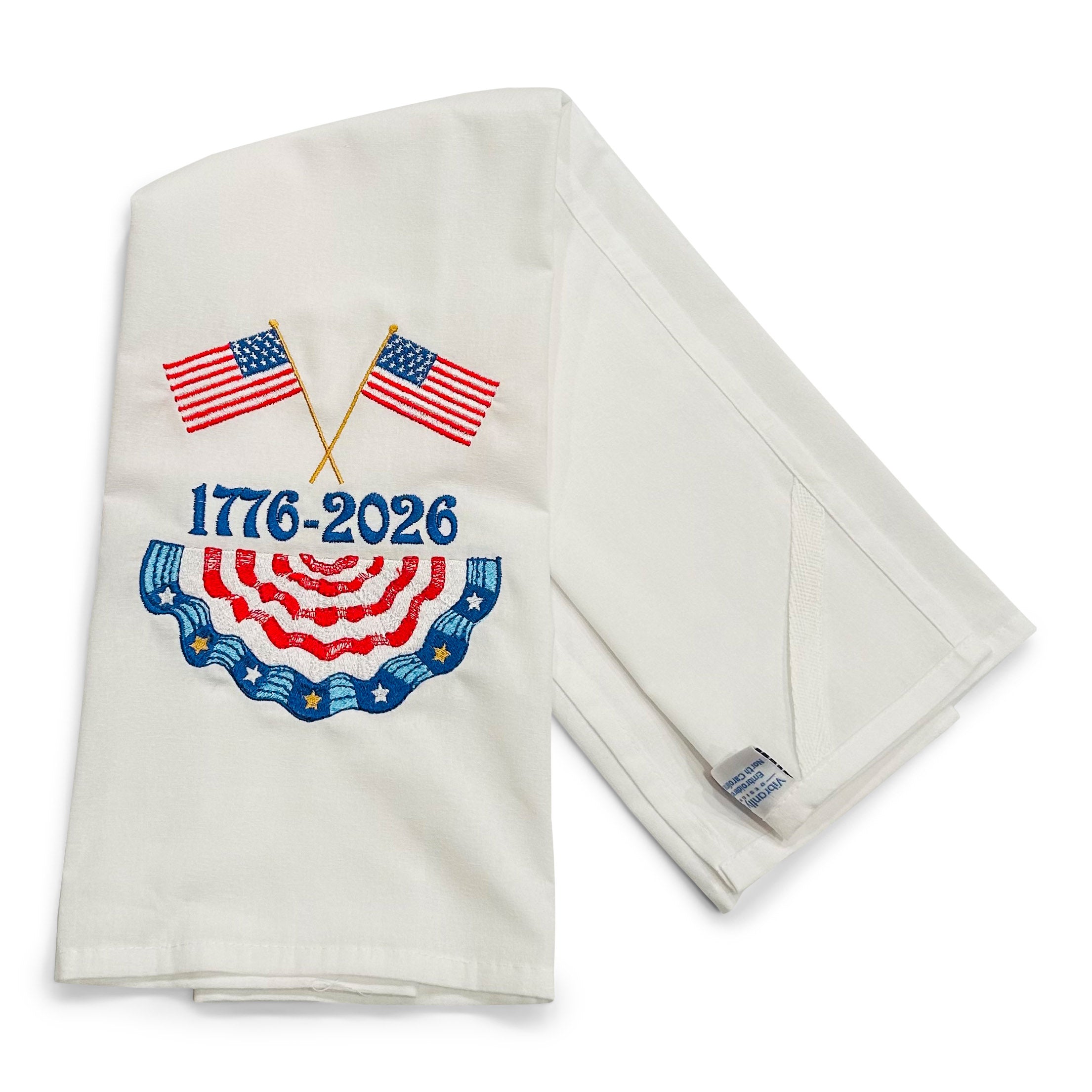 Fancy Bunny - 1776 American Flags with Banner - on white