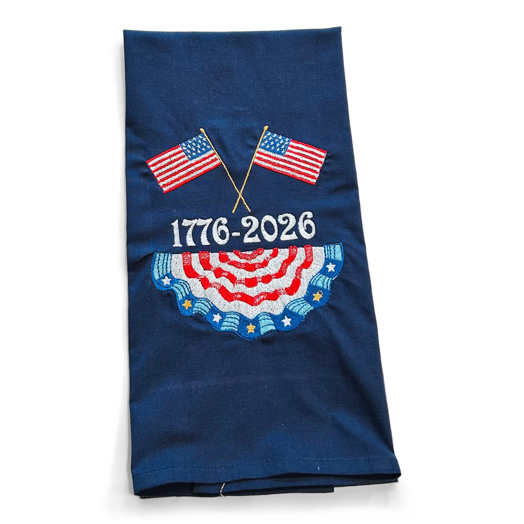 1776 American Flags with Patriotic Banner - on navy