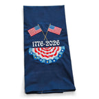 1776 American Flags with Patriotic Banner - on navy