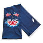 1776 American Flags with Patriotic Banner - on navy