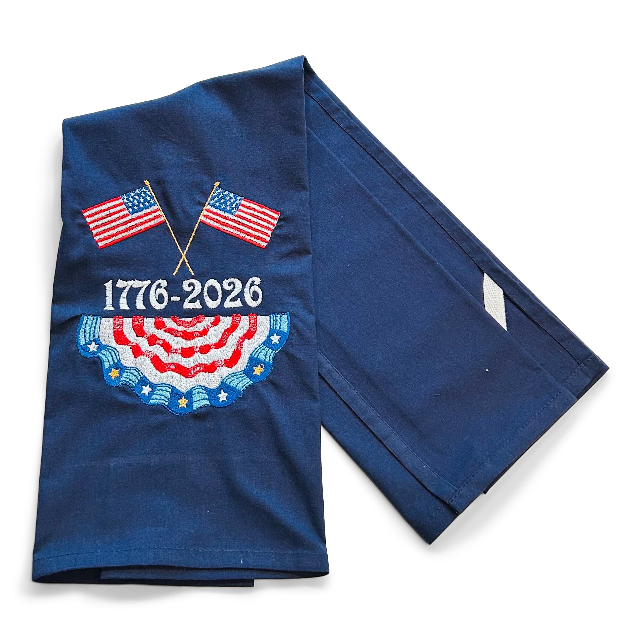 Fancy Bunny - 1776 American Flags with Banner - on navy