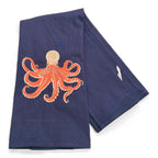 Octopus - Orange Coral - on navy