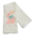Pink Gingham Bunny with Teal Bow on white