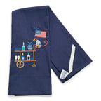 Bar Cart with American Monkey on navy