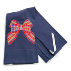 Red Traditional Bow on navy