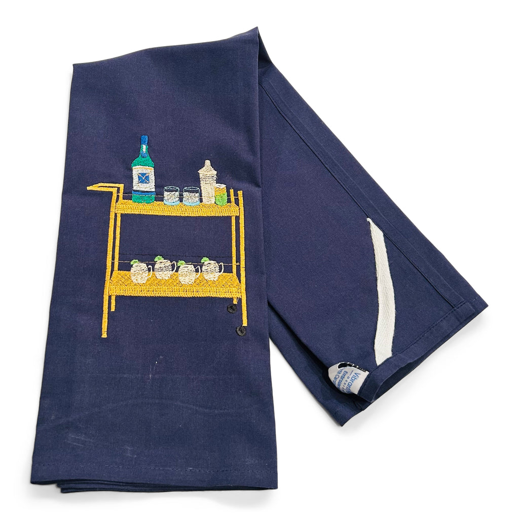 Moscow Mule Bar Cart on navy