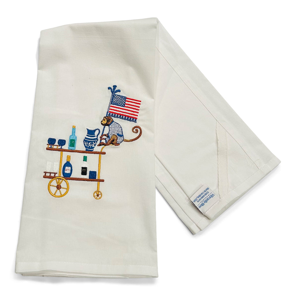 Bar Cart with American Monkey on white