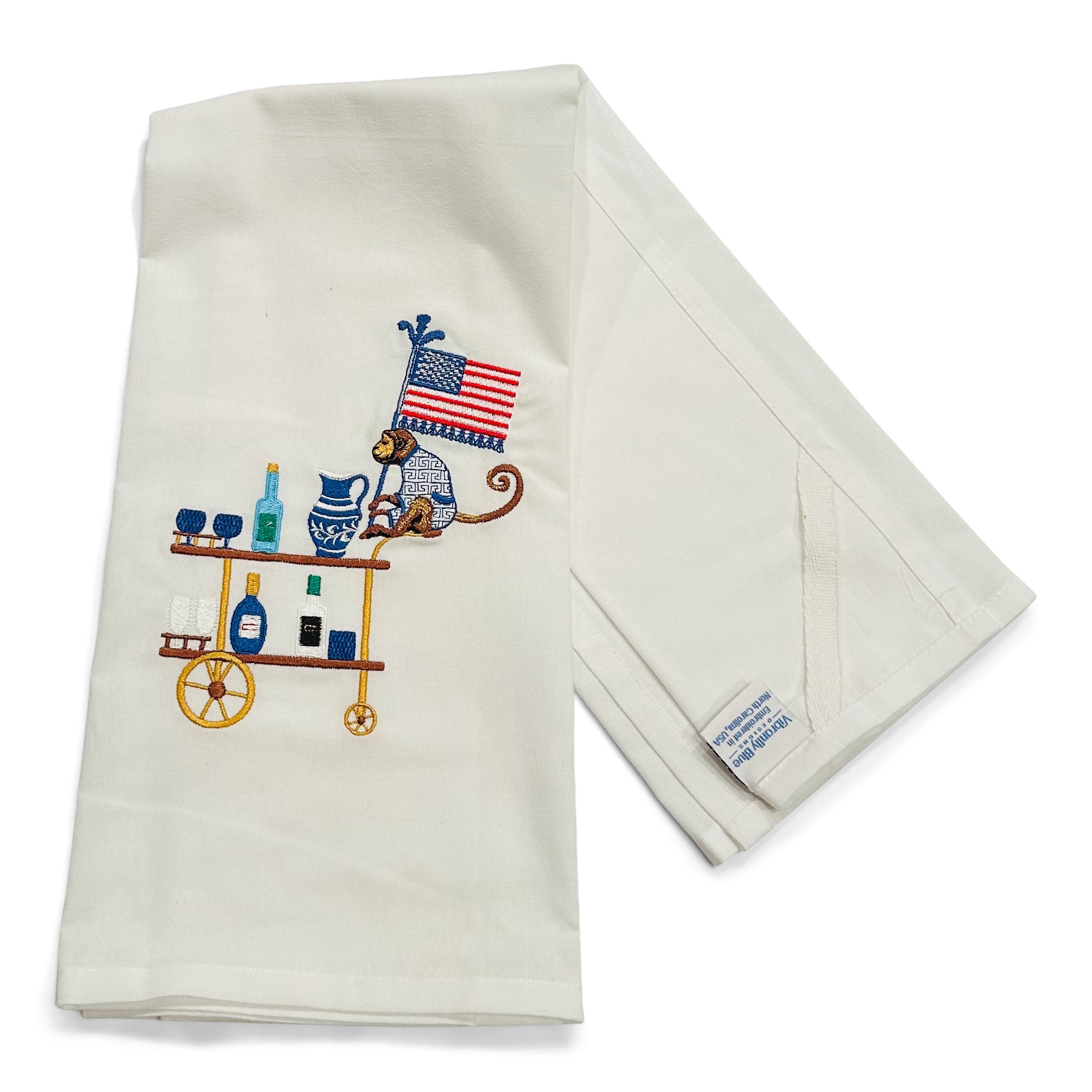 Bar Cart with American Monkey on white