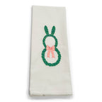 Topiary Bunny Shape with Pink Bow on white