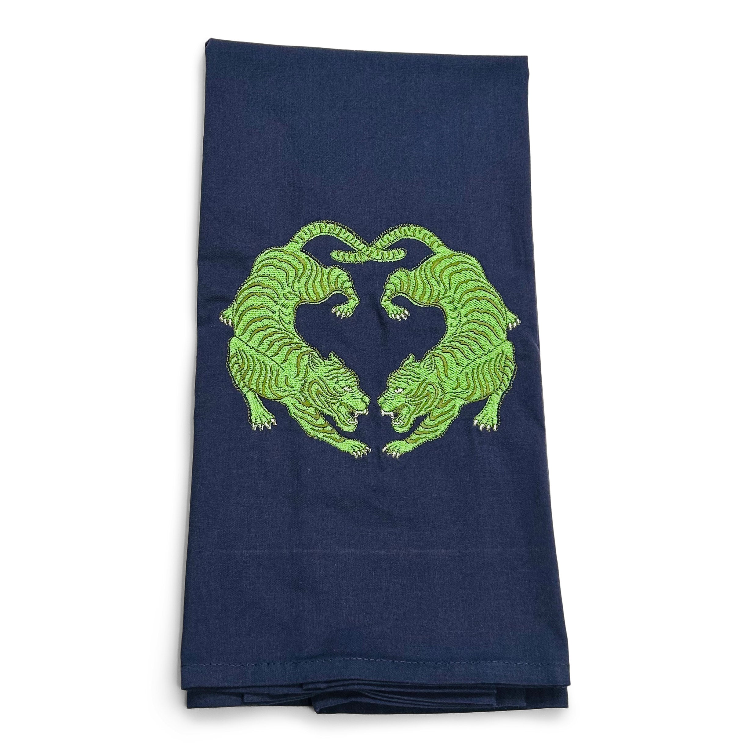 Twin Tigers Green on navy