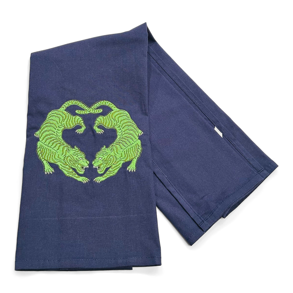 Twin Tigers Green on navy