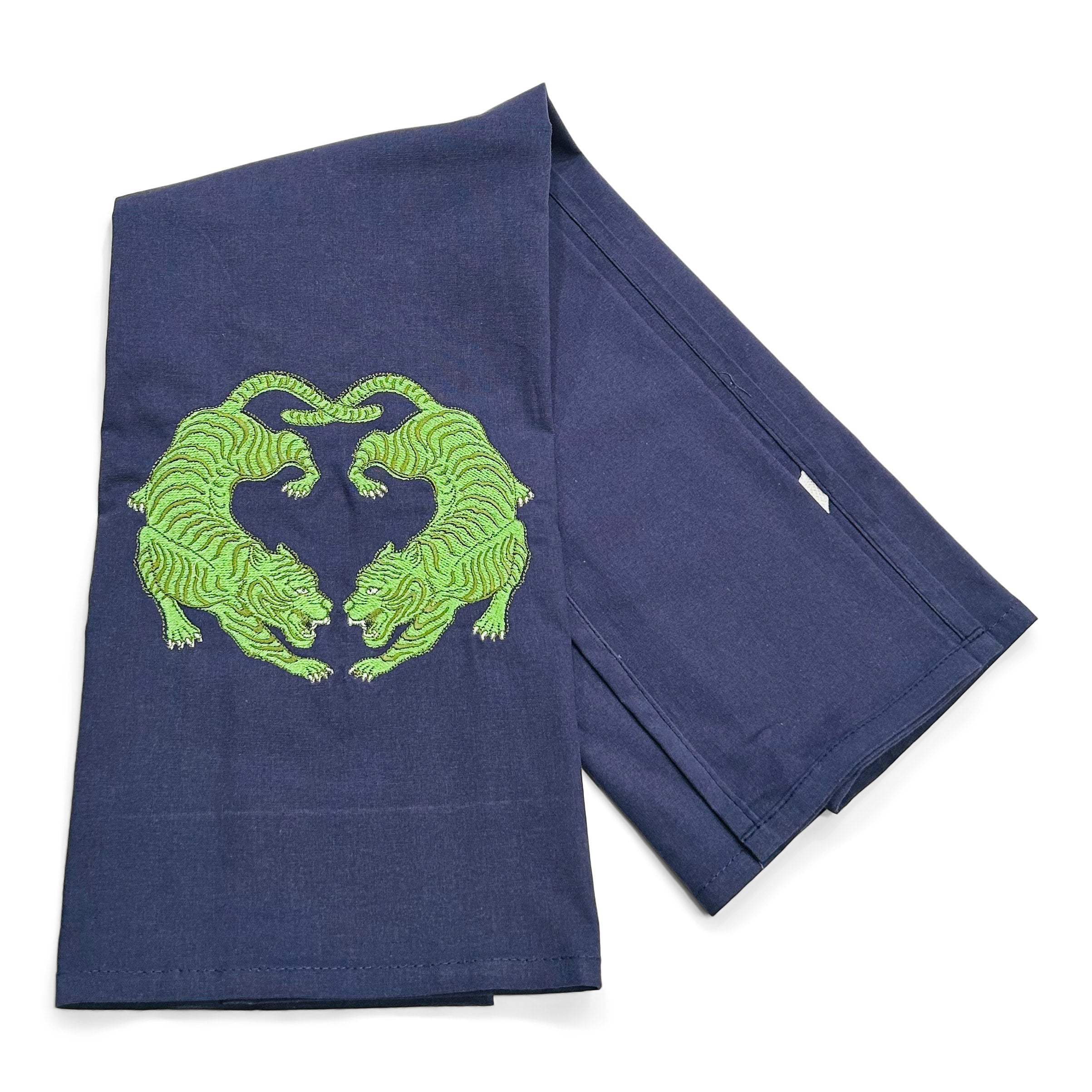 Twin Tigers Green on navy