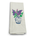 Lilacs in Blue Planter on white