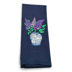 Lilacs in Blue Planter on navy