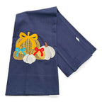 White Pumpkins and Wicker Pumpkins on navy