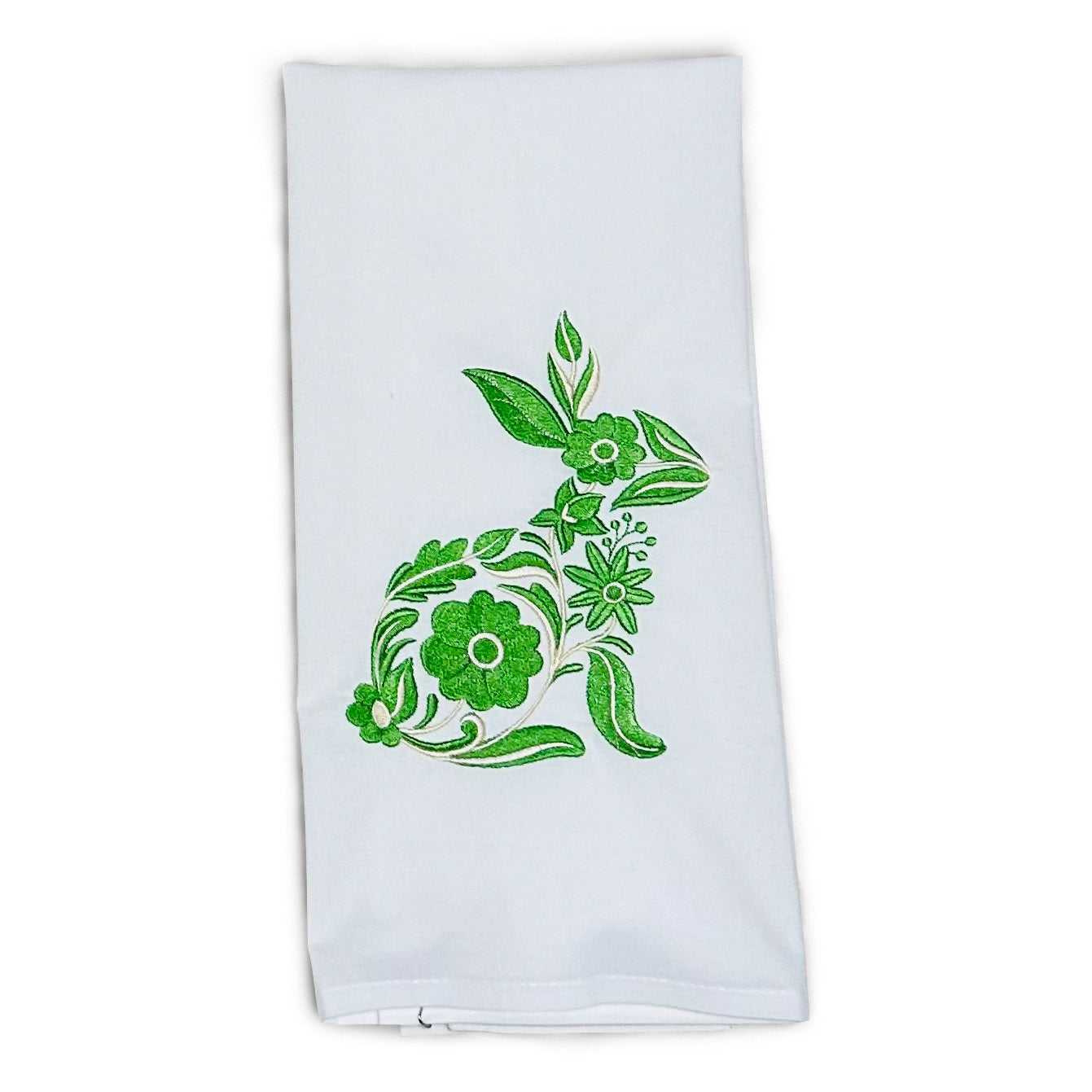 Fancy Bunny - Green - on white