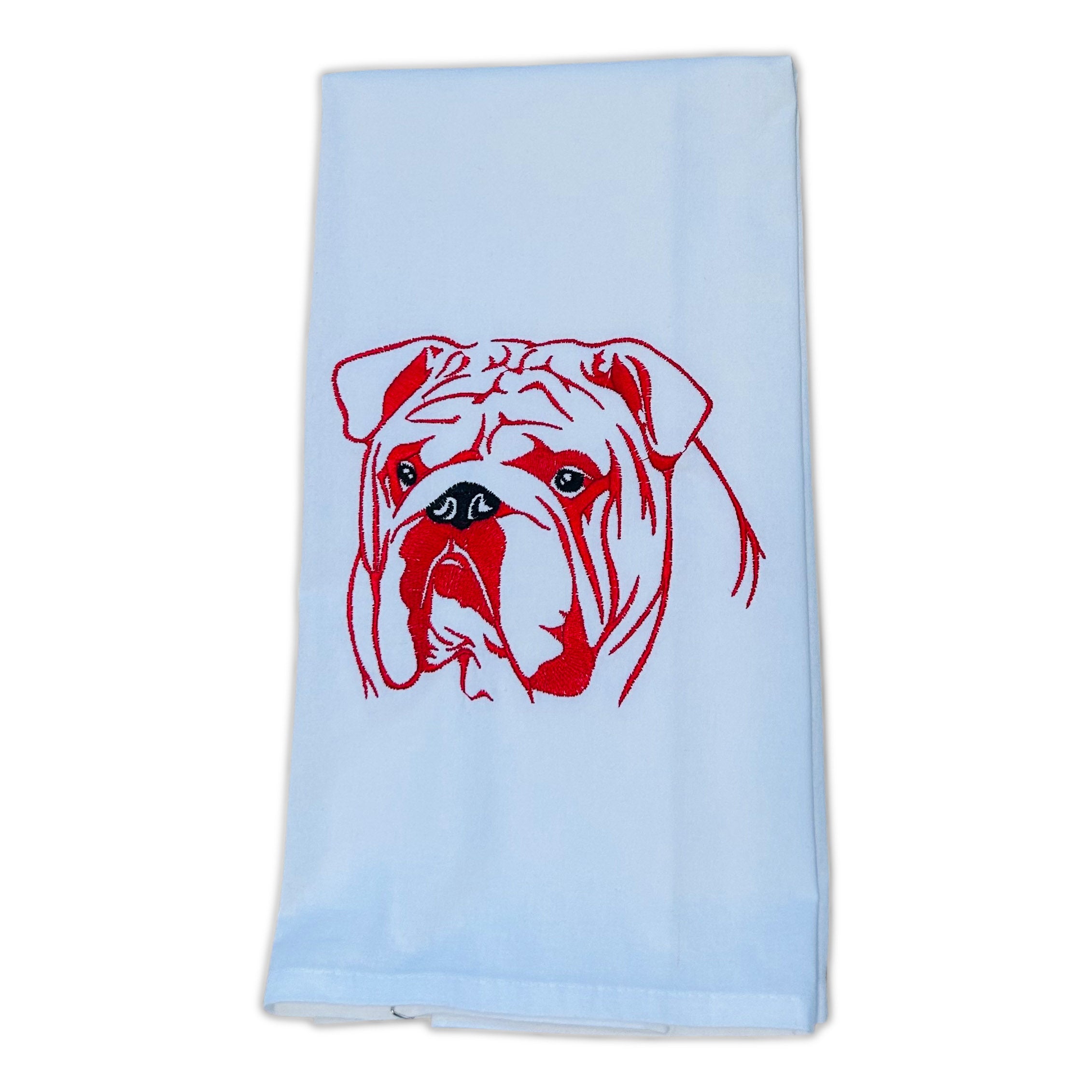 Bulldog Face - Red and Black