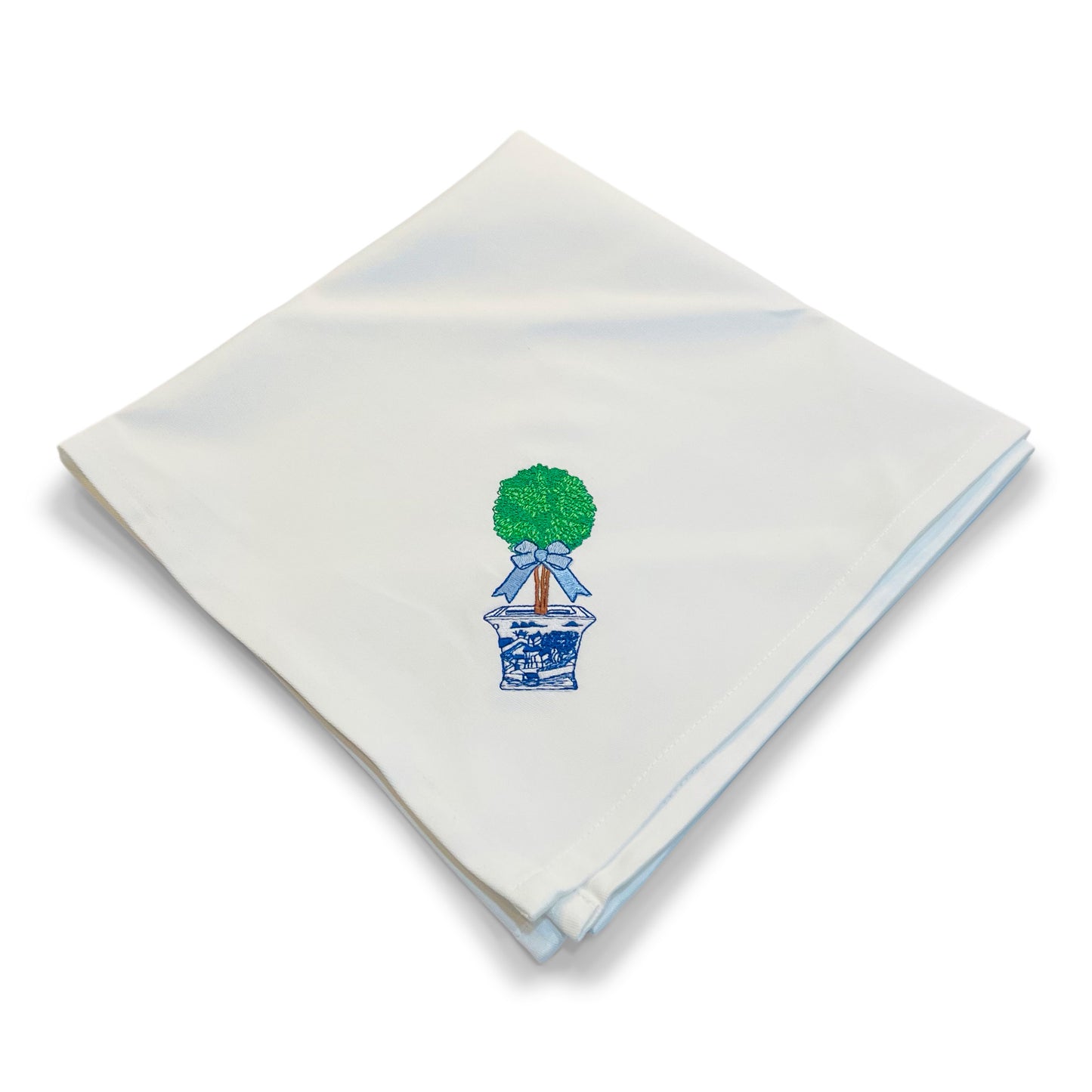 Napkin - Single - Topiary with Blue Bow