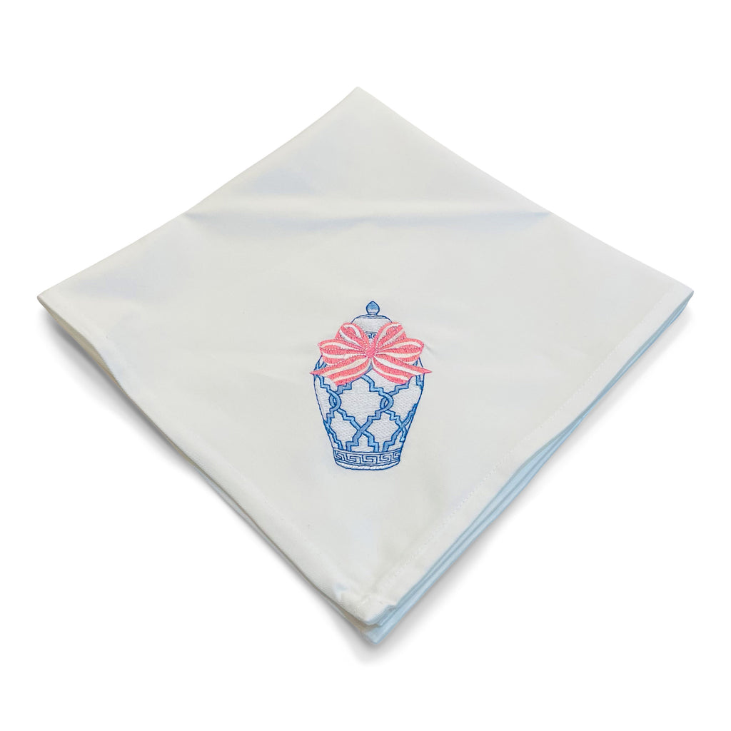 Napkin - Single - Ginger Jar with Pink Bow
